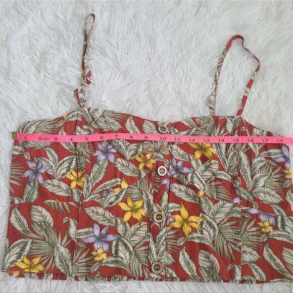 Aeropostale Tropical Button-Front Crop Tank Top NWT Size XXL - Picture 9 of 11